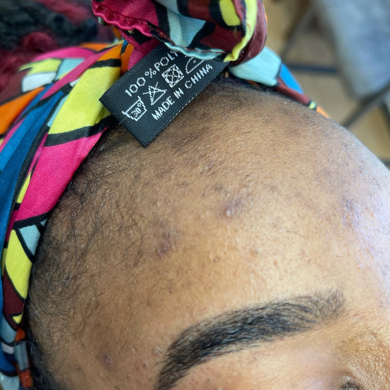 Neatly groomed eyebrow after threading and shaping