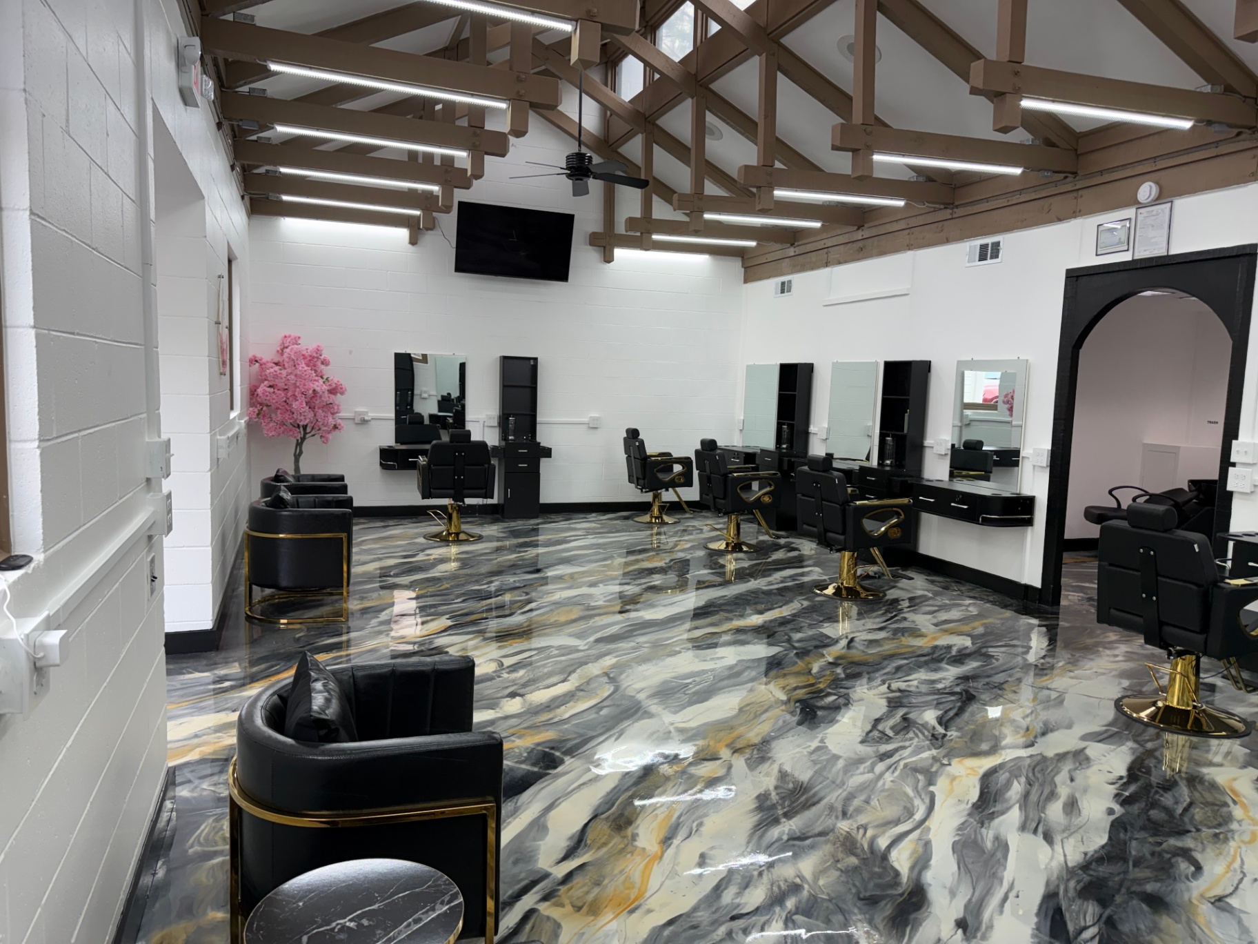 Styling chairs and mirrors at Queen Salon & Beauty Nashville